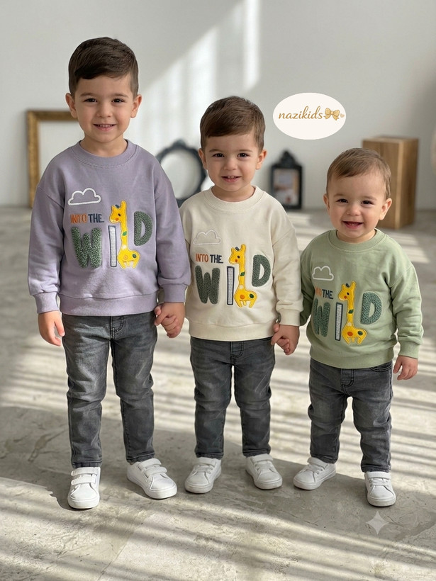 🌻بلوز دورس پسرانه شنل دوزی زرافه🌻